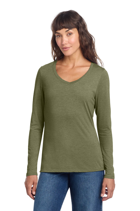 District Women's   Perfect Tri   Long Sleeve V-Neck Tee DT135
