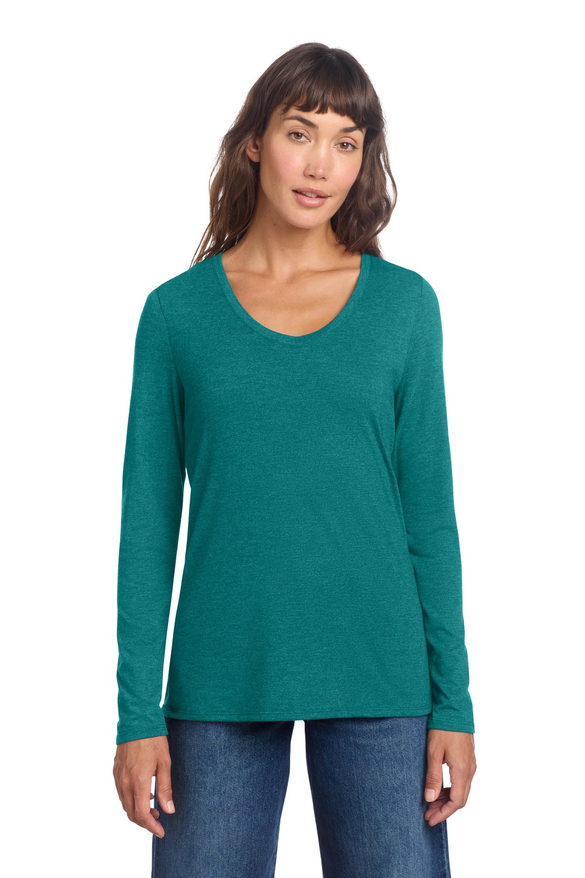 District Women's   Perfect Tri   Long Sleeve V-Neck Tee DT135