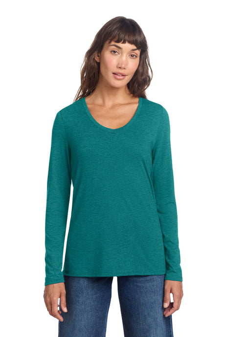 District Women's   Perfect Tri   Long Sleeve V-Neck Tee DT135
