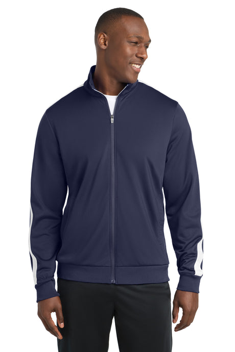 Sport-Tek Men's    Tricot Sleeve Stripe Track Jacket