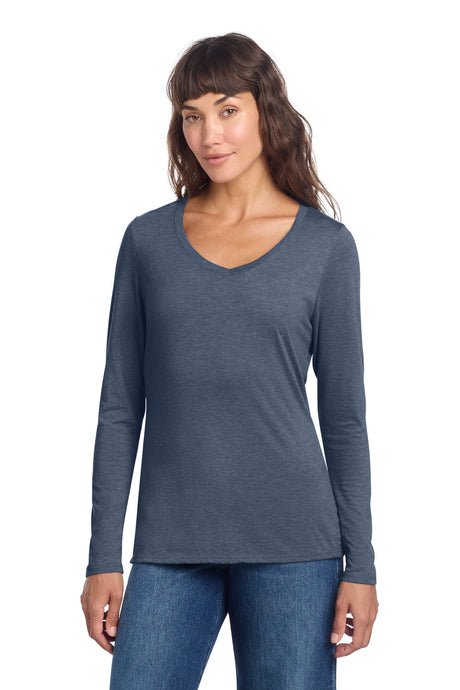District Women's   Perfect Tri   Long Sleeve V-Neck Tee DT135