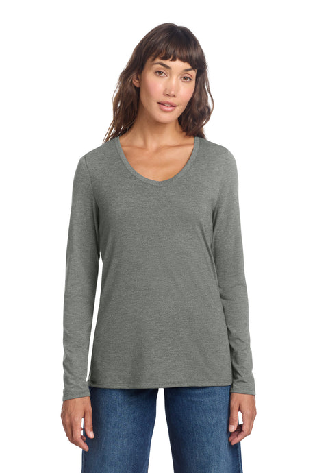 District Women's   Perfect Tri   Long Sleeve V-Neck Tee DT135