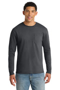 Port & Co Men’s   Beach Wash   Garment-Dyed Long Sleeve Pocket Tee  PC099LSP