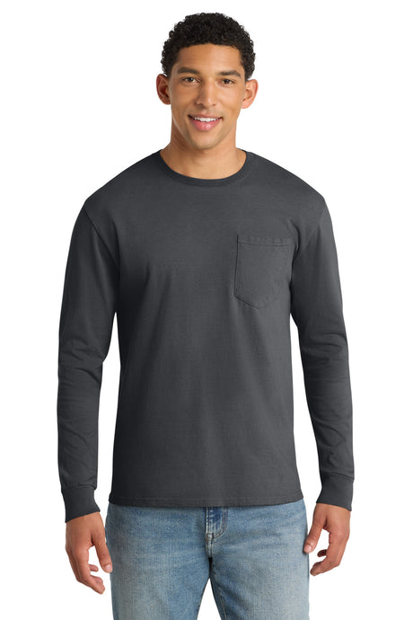 Port & Co Men’s   Beach Wash   Garment-Dyed Long Sleeve Pocket Tee  PC099LSP