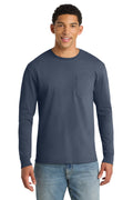 Port & Co Men’s   Beach Wash   Garment-Dyed Long Sleeve Pocket Tee  PC099LSP