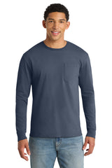 Port & Co Men’s   Beach Wash   Garment-Dyed Long Sleeve Pocket Tee  PC099LSP