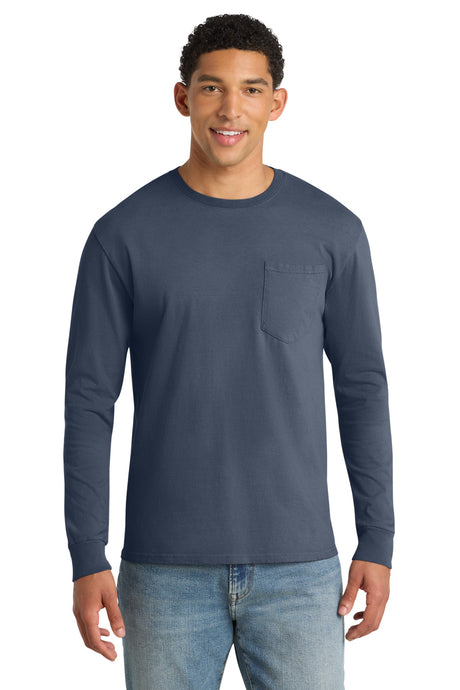 Port & Co Men’s   Beach Wash   Garment-Dyed Long Sleeve Pocket Tee  PC099LSP
