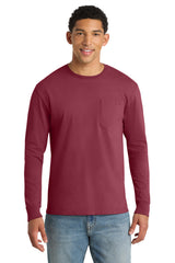 Port & Co Men’s   Beach Wash   Garment-Dyed Long Sleeve Pocket Tee  PC099LSP