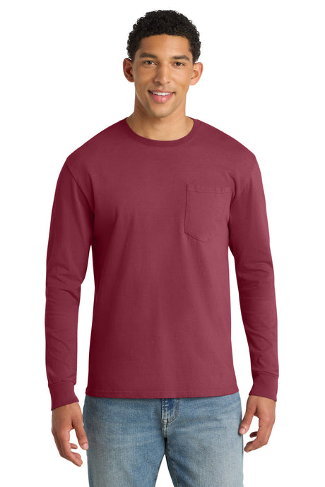 Port & Co Men’s   Beach Wash   Garment-Dyed Long Sleeve Pocket Tee  PC099LSP