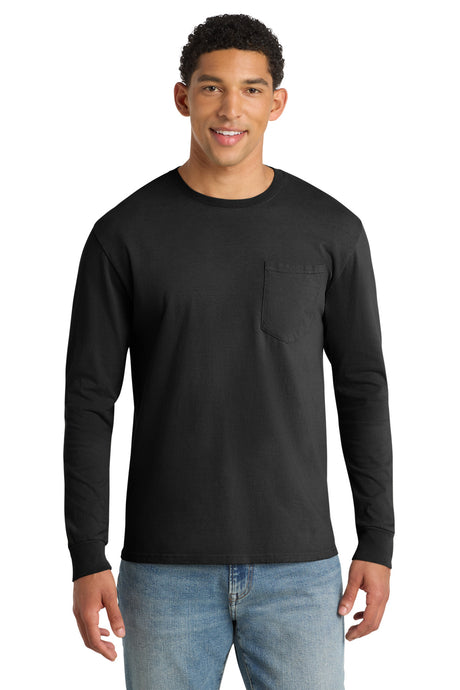 Port & Co Men’s   Beach Wash   Garment-Dyed Long Sleeve Pocket Tee  PC099LSP