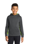 Sport-Tek Youth   Sport-Wick   CamoHex Fleece Colorblock Hooded Pullover