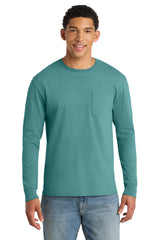 Port & Co Men’s   Beach Wash   Garment-Dyed Long Sleeve Pocket Tee  PC099LSP