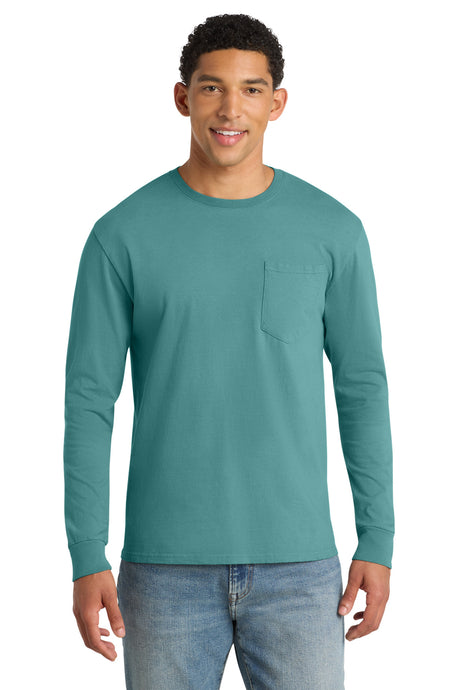 Port & Co Men’s   Beach Wash   Garment-Dyed Long Sleeve Pocket Tee  PC099LSP