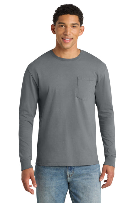 Port & Co Men’s   Beach Wash   Garment-Dyed Long Sleeve Pocket Tee  PC099LSP