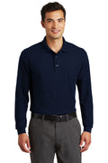 Port Authority Men's   Long Sleeve Silk Touch Polo with Pocket
