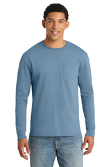Port & Co Men’s   Beach Wash   Garment-Dyed Long Sleeve Pocket Tee  PC099LSP