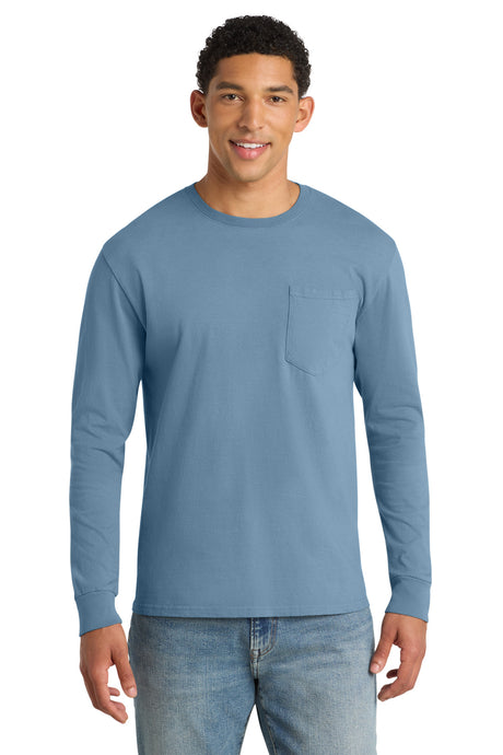 Port & Co Men’s   Beach Wash   Garment-Dyed Long Sleeve Pocket Tee  PC099LSP