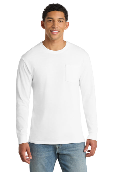 Port & Co Men’s   Beach Wash   Garment-Dyed Long Sleeve Pocket Tee  PC099LSP
