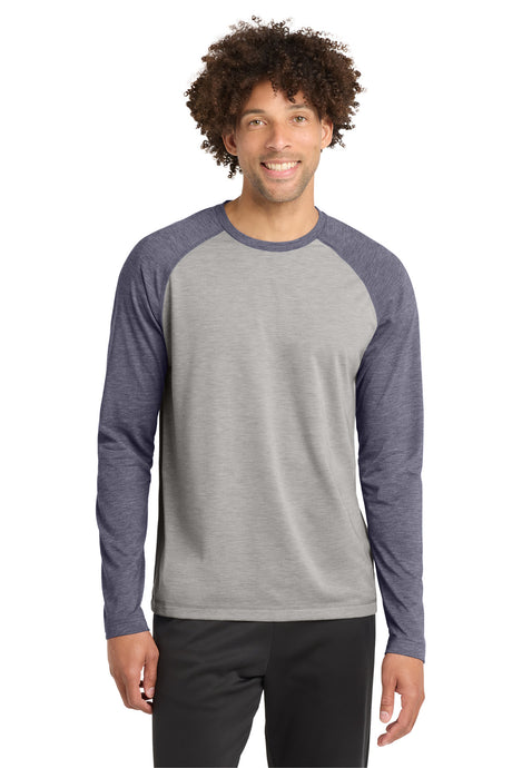 Sport-Tek Men's    PosiCharge    Long Sleeve Tri-Blend Wicking Raglan Tee ST400LS