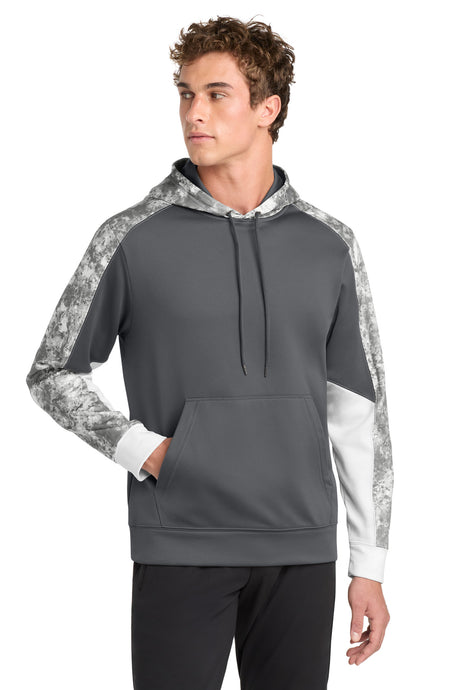 Sport-Tek Men's   Sport-Wick   Mineral Freeze Fleece Colorblock Hooded Pullover