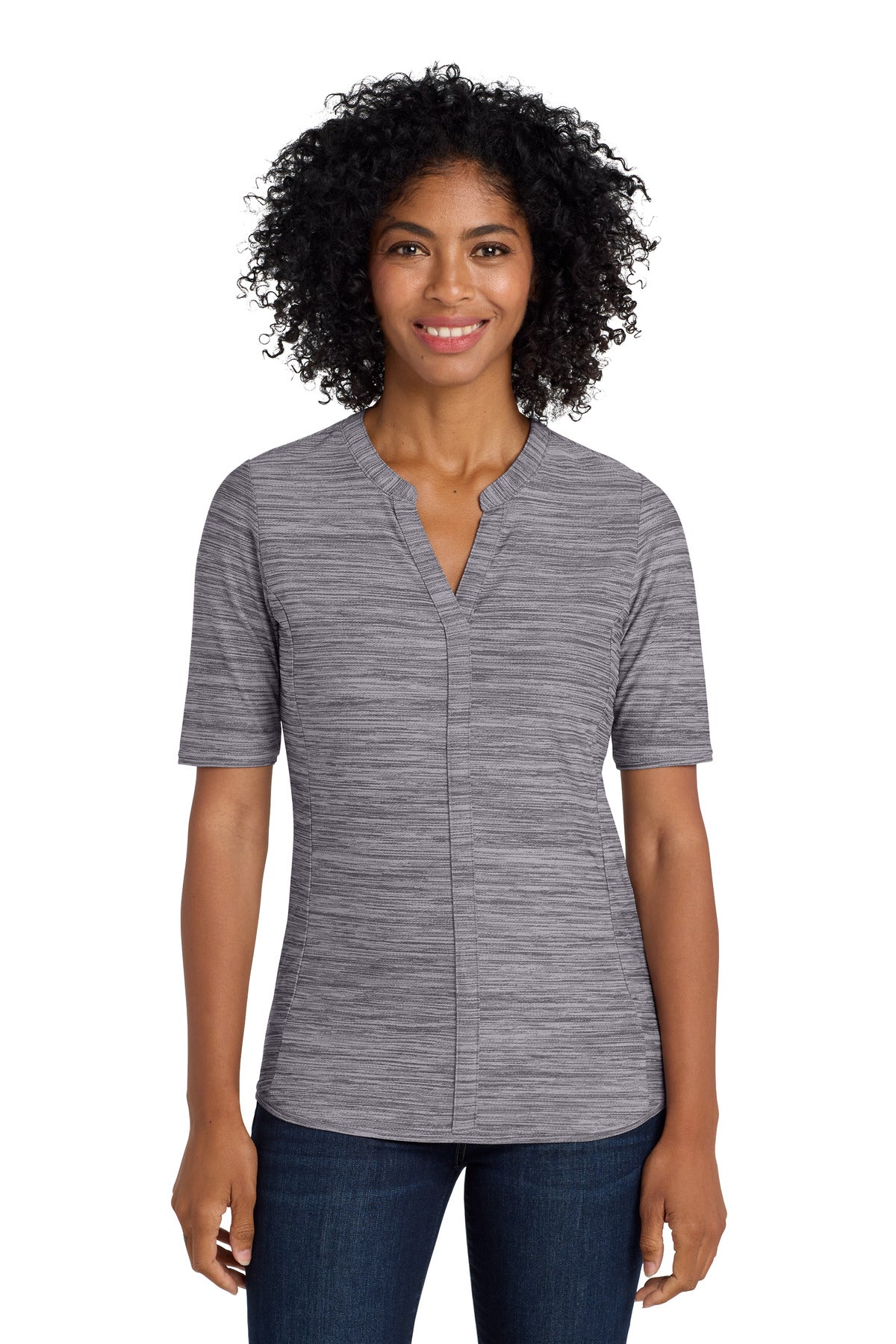 Port Authority Women's    Stretch Heather Open Neck Top  LK583