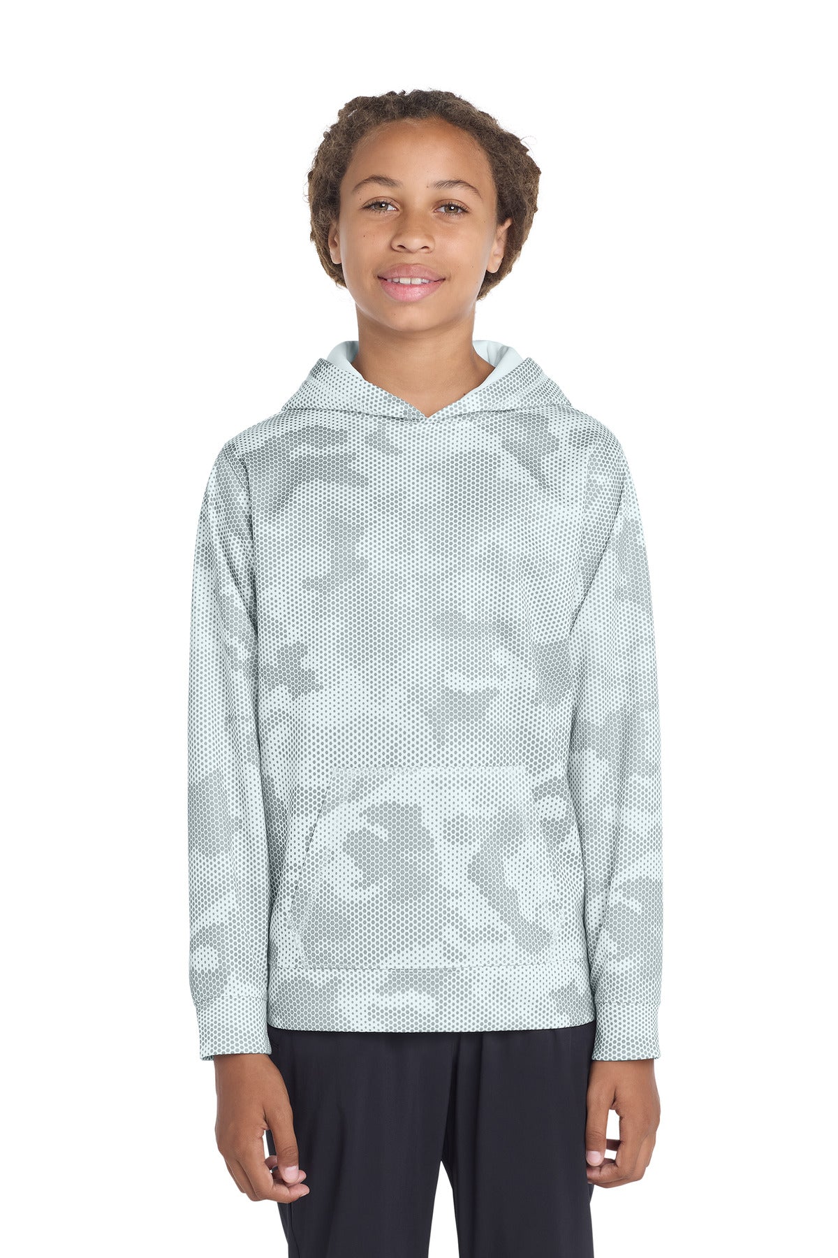 Sport-Tek Youth   Sport-Wick   CamoHex Fleece Hooded Pullover