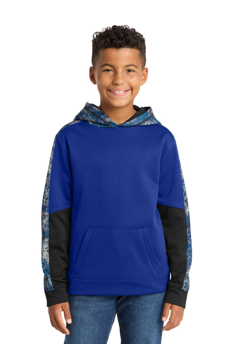 Sport-Tek Youth   Sport-Wick   Mineral Freeze Fleece Colorblock Hooded Pullover
