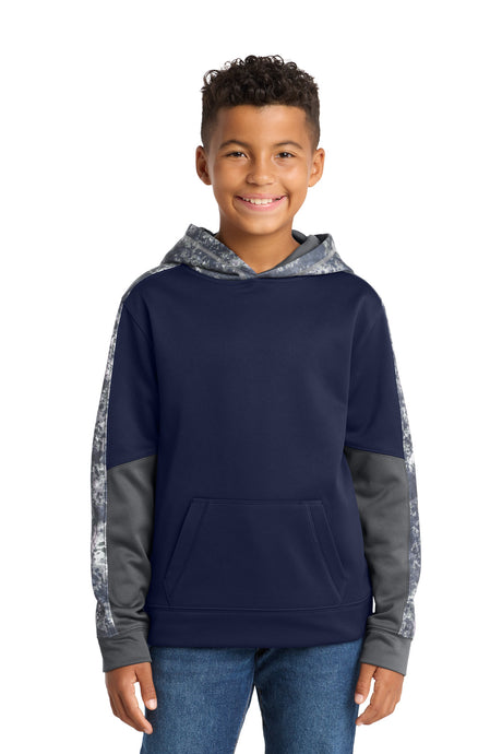 Sport-Tek Youth   Sport-Wick   Mineral Freeze Fleece Colorblock Hooded Pullover