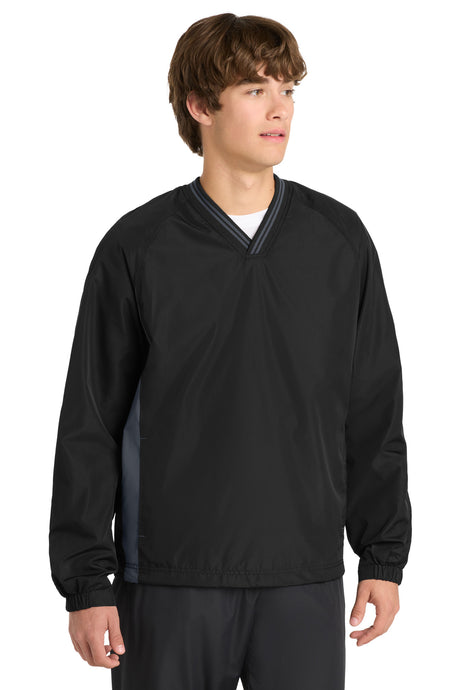 Sport-Tek Men's   Tipped V-Neck Raglan Wind Shirt