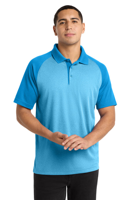 Sport-Tek Men's    PosiCharge    RacerMesh    Raglan Heather Block Polo