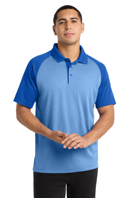 Sport-Tek Men's    PosiCharge    RacerMesh    Raglan Heather Block Polo