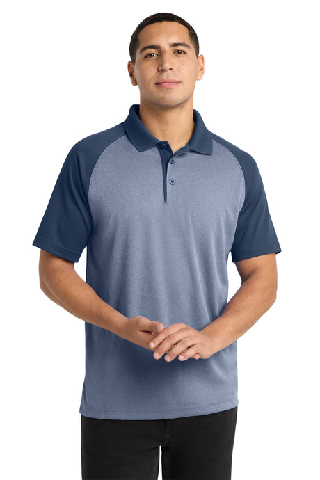 Sport-Tek Men's    PosiCharge    RacerMesh    Raglan Heather Block Polo