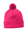 Sport-Tek Men's    Solid Pom Pom Beanie