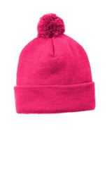 Sport-Tek Men's    Solid Pom Pom Beanie