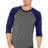Bella + Canvas Men's    3/4-Sleeve Baseball Tee