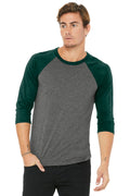 Bella + Canvas Men's    3/4-Sleeve Baseball Tee