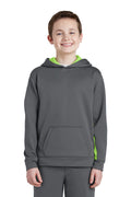 Sport-Tek Youth   Sport-Wick   Fleece Colorblock Hooded Pullover