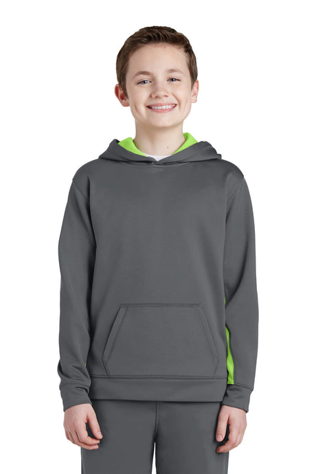 Sport-Tek Youth   Sport-Wick   Fleece Colorblock Hooded Pullover