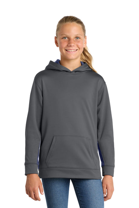 Sport-Tek Youth   Sport-Wick   Fleece Colorblock Hooded Pullover