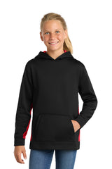 Sport-Tek Youth   Sport-Wick   Fleece Colorblock Hooded Pullover