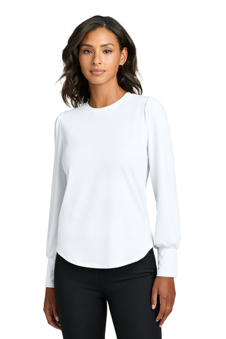 Mercer+Mettle Women's   Stretch Jersey Long Sleeve Blouson Top MM1019