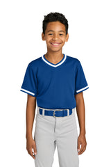 Sport-Tek Youth   Tough Mesh V-Neck Baseball Jersey YST221