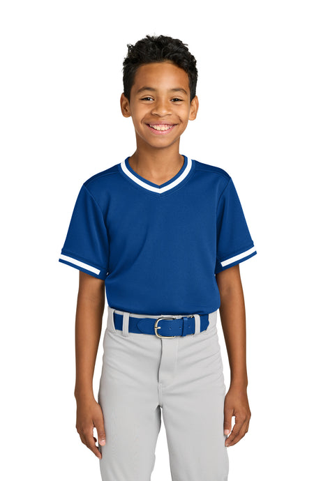 Sport-Tek Youth   Tough Mesh V-Neck Baseball Jersey YST221