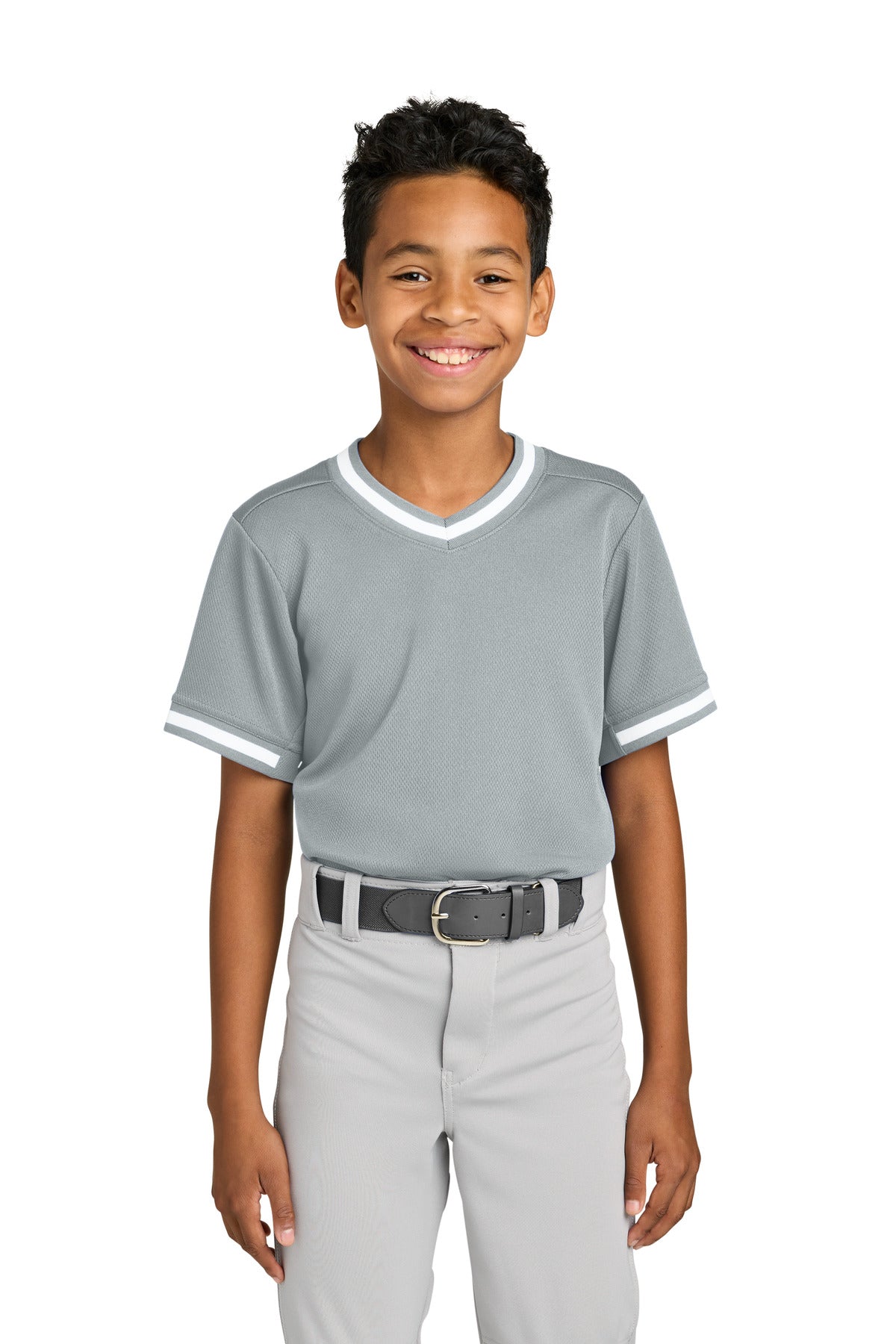Sport-Tek Youth   Tough Mesh V-Neck Baseball Jersey YST221