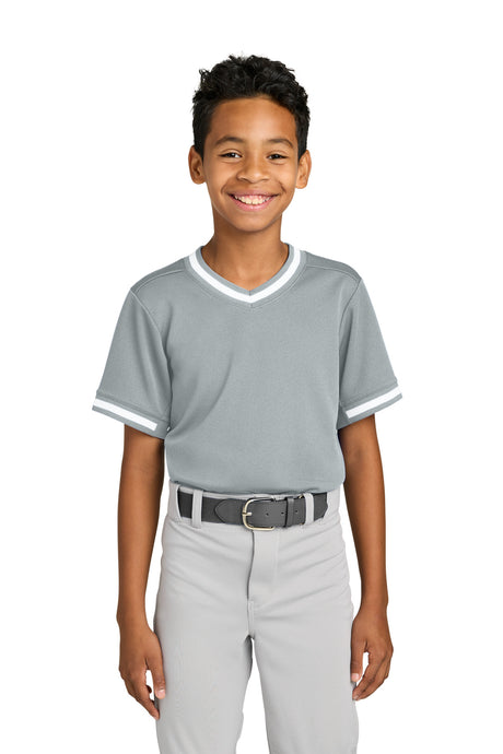 Sport-Tek Youth   Tough Mesh V-Neck Baseball Jersey YST221