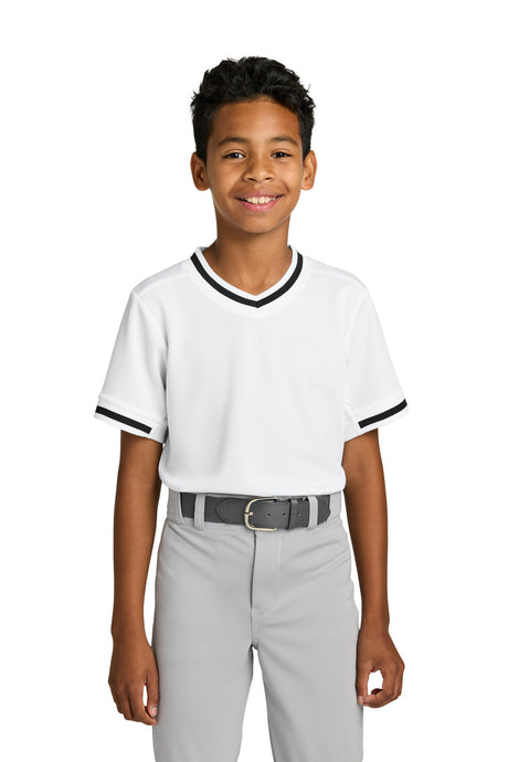Sport-Tek Youth   Tough Mesh V-Neck Baseball Jersey YST221