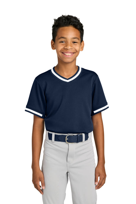 Sport-Tek Youth   Tough Mesh V-Neck Baseball Jersey YST221