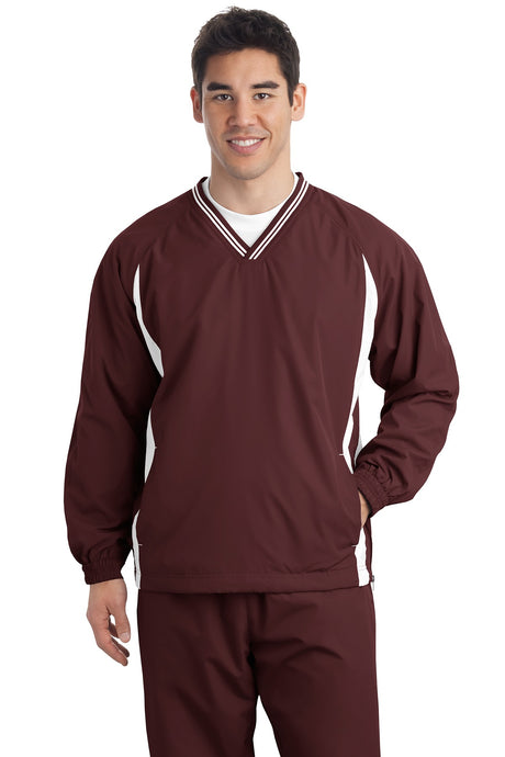 Sport-Tek Men's   Tall Tipped V-Neck Raglan Wind Shirt