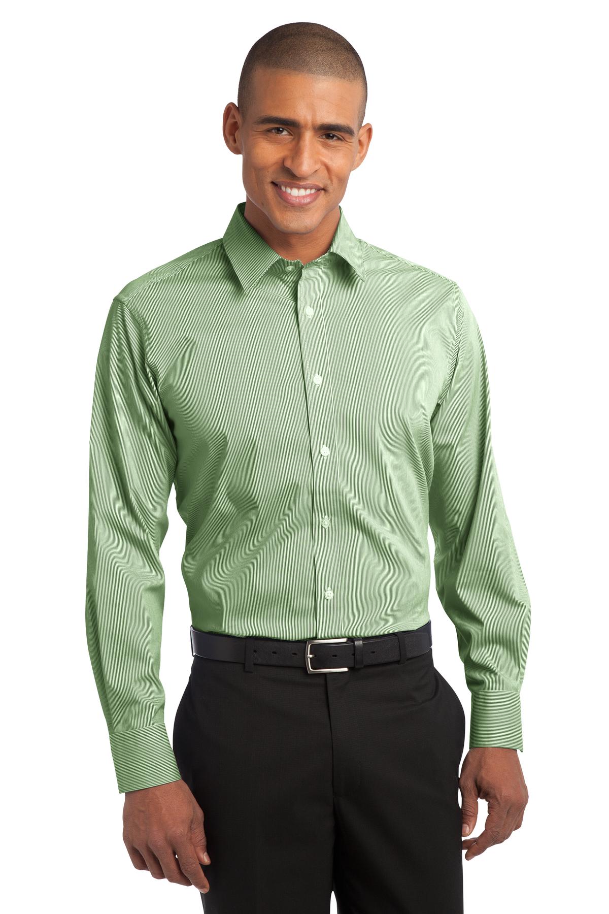 Port Authority Men's   Fine Stripe Stretch Poplin Shirt