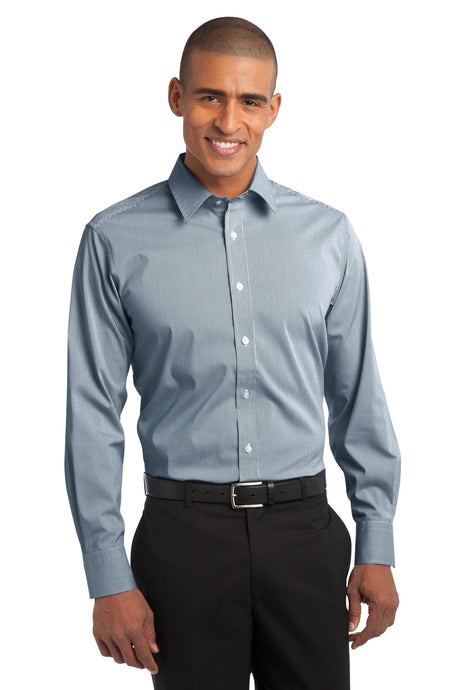 Port Authority Men's   Fine Stripe Stretch Poplin Shirt